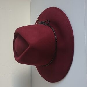 Stylish & Sexy Burgundy Summer & Rose Fedora Hat!!